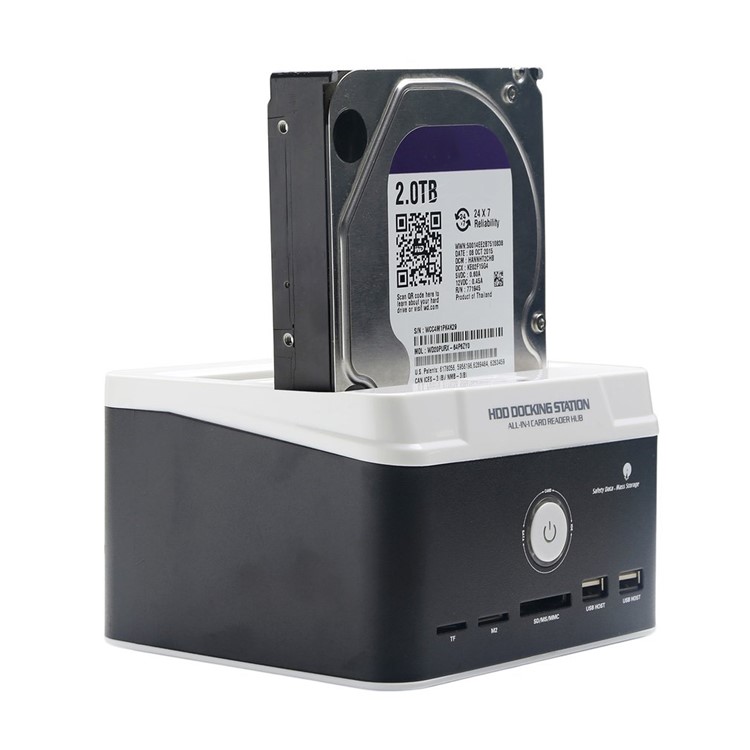 

2.5/3.5 Inch USB 3.0 Multifunction IDE & SATA Hard Drive Base Card Reader - US Plug