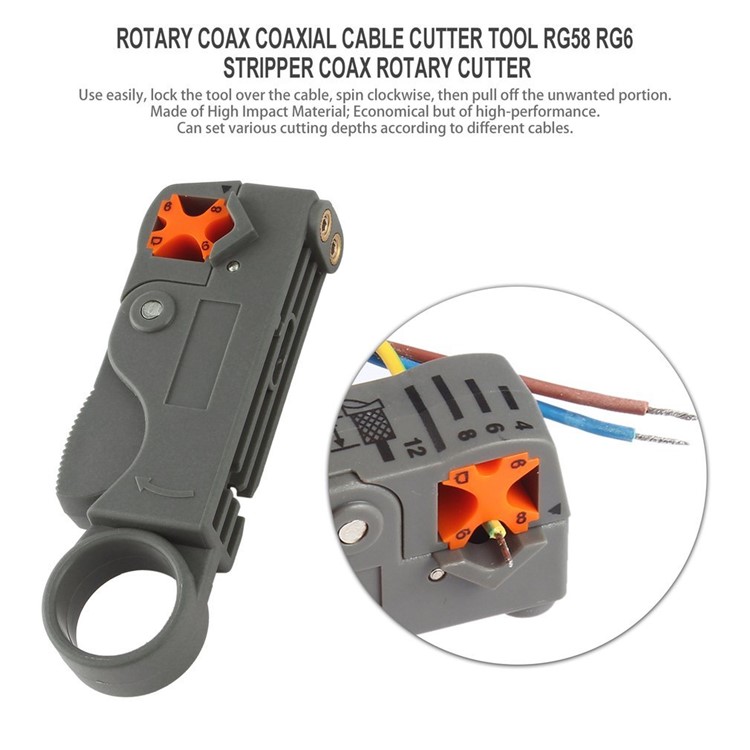 Rotary Coax Coaxial Cable Cutter Tool RG58 RG6 Stripper Coax Rotary Cutter-6