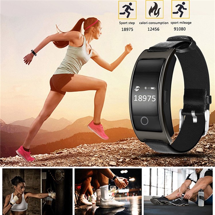 

RB11S Smart Fitness Bracelet Heart Rate Monitor Pedometer Waterproof Wristband - Black