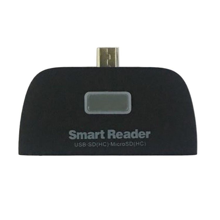 

4-in-1 USB 2.0 SD Smart Card Reader TF OTG Adapter with Micro USB Charge Port