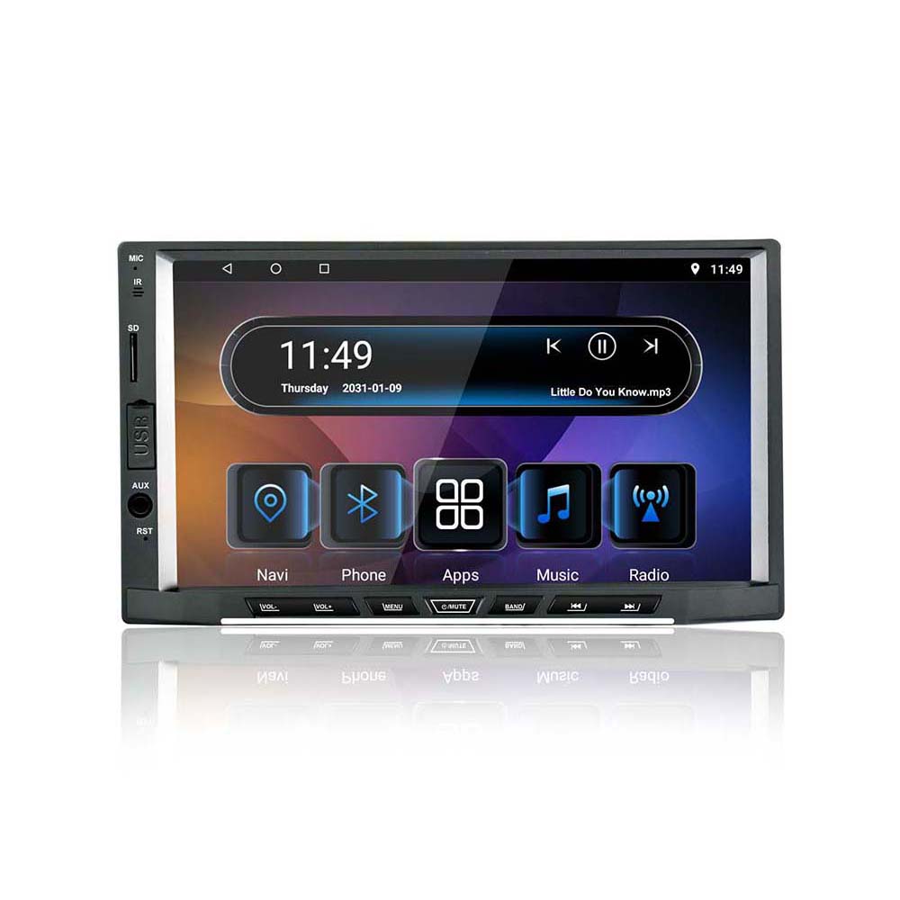 2 DIN 7 Pulgadas de Pantalla t/áctil capacitiva Auto Stereo Autoradio BT con 8 LED View Camera