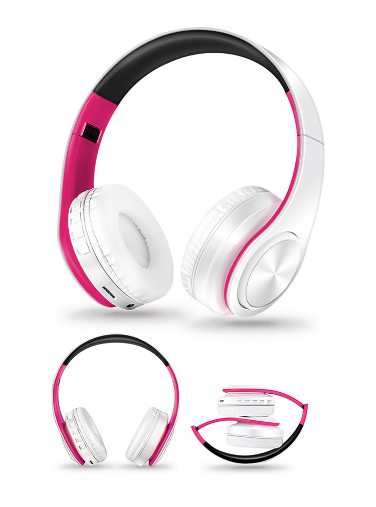 HiFi Plegable Estéreo Cómodo Cómodo Bluetooth 4.0 Auriculares Estéreo Inalámbricos - Negro / Rosa