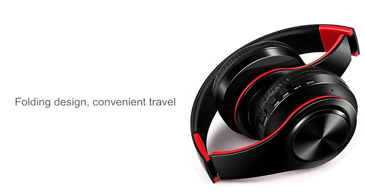 Foldable HIFI Stereo Portable Comfortable Bluetooth 4.0 Wireless Stereo Headset - Black / Rose