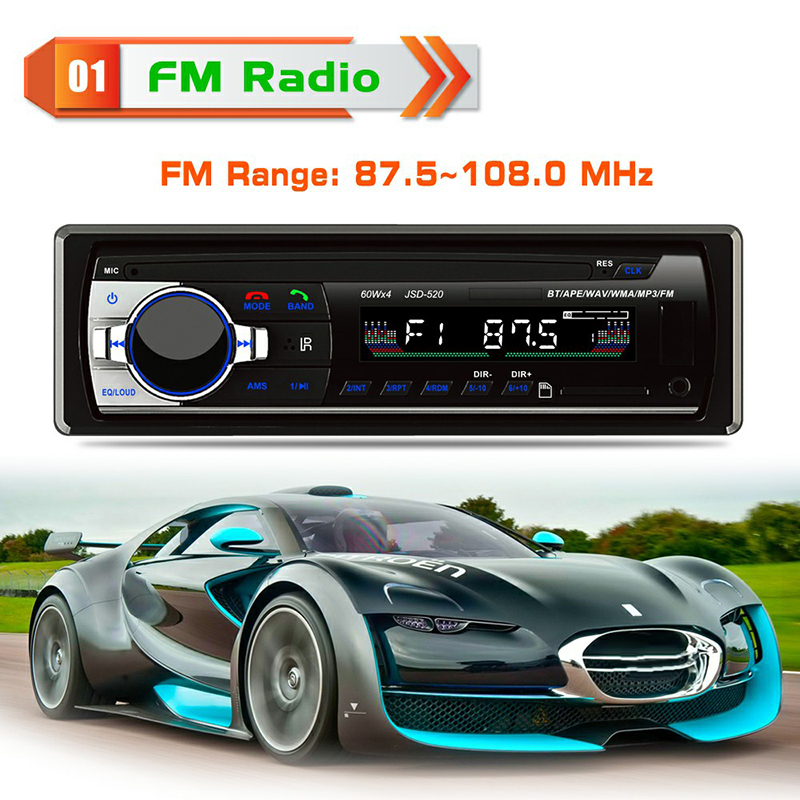 JSD520 Bluetooth Car Radio Stereo HeadUnit Player In-dash Mp3/usb/sd/fm/iphone Non CD