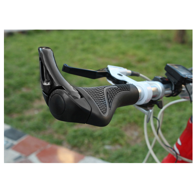 2pcs Ergonomico Impugnatura Per Biciclette Manubrio In Lega Di Alluminio In Lega Di Alluminio - Nero