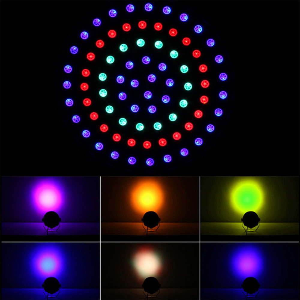 12W 78 LED Par Lights for Stage RGB LED DMX Controlled Sound Activated Remote for Wedding, Party, KTV - US Plug