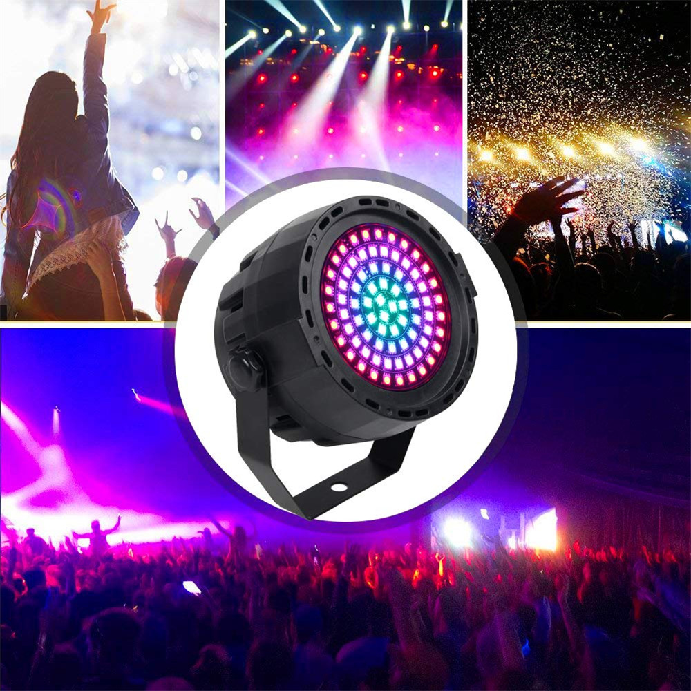 12W 78 LED Par Lights for Stage RGB LED DMX Controlled Sound Activated Remote for Wedding, Party, KTV - US Plug