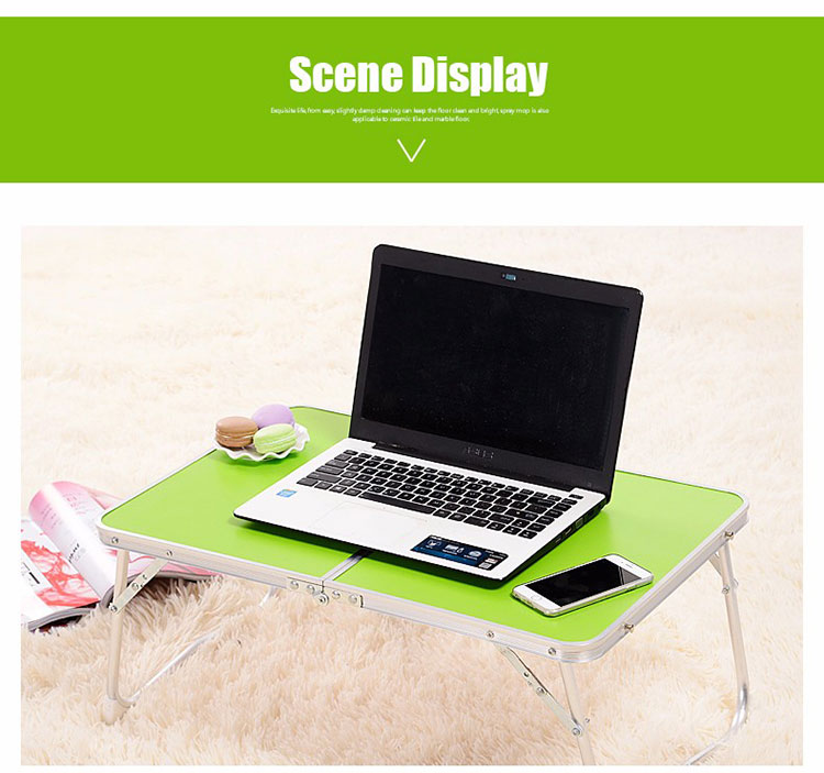 Mesa de Laptop Plegable Desayuno Para Servir Escritorio de Cama Aleación de Aluminio Ligero Mesa de Picnic al Aire Libre - Negro