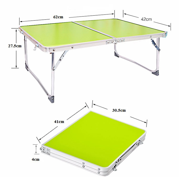 Table D'ordinateur Portable Pliable Petit Déjeuner au Service de Lit de Lit Léger en Aluminium en Aluminium - le Noir