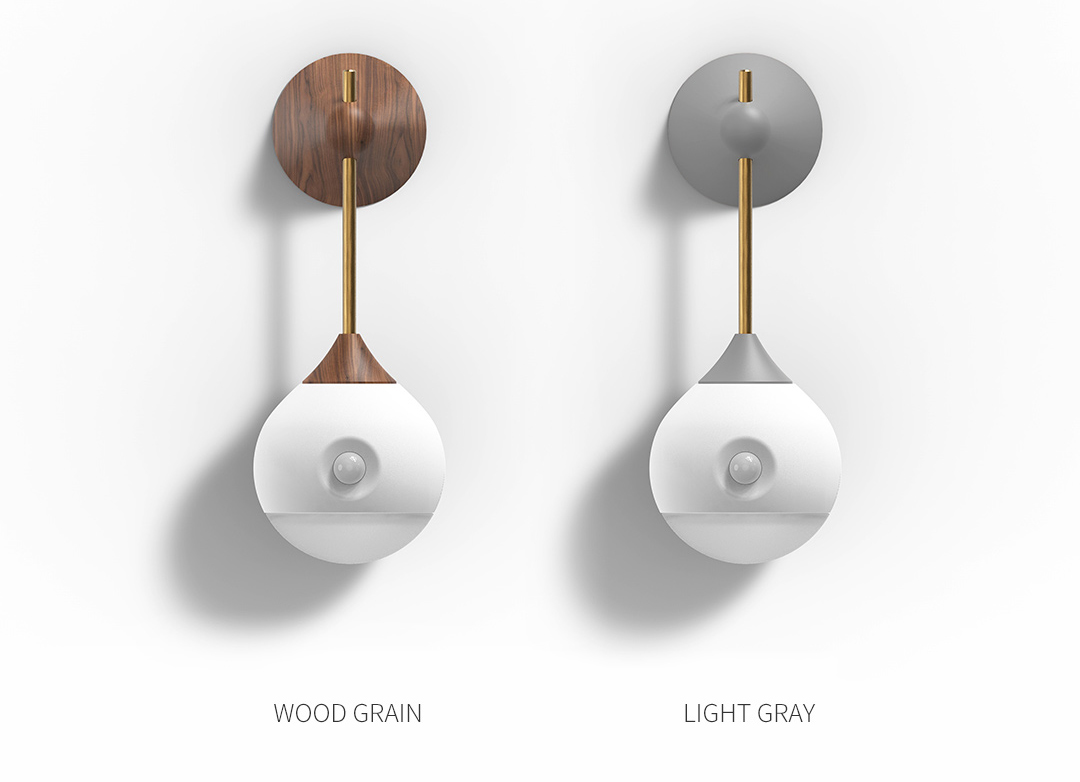 Luz de Lâmpada Criativa do Sensor LED Luz Noturna - Branco/walnut