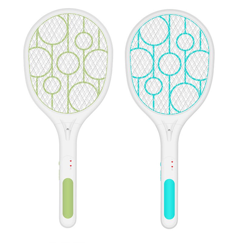 Handheld Recargable 3600V Electric Swatter Bug Zapper Con Luz LED Para Interiores Y Exteriores - Azul