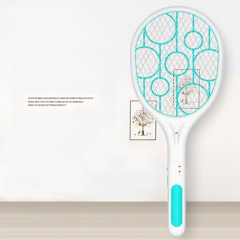 Handheld Rechargeable 3600V Fly Swatter Bug Zapper Avec Lumière LED Pour L'intérieur Et L'extérieur - Bleu