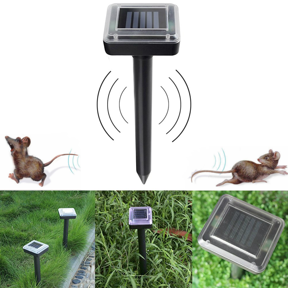 2PCS Solared Ultrasonic Rat Rat Rat Cat Dog Repeller Garden Dister Control Pest Contrôle