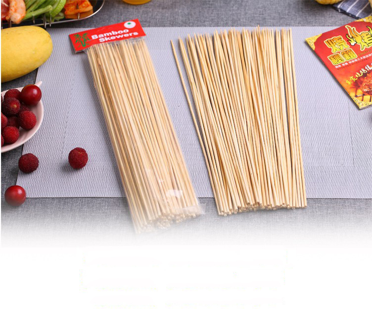 90pcs Bambú Fruta Barbacoa Palo Fiesta Barbacoa Kebab Pinchos De Madera 25cm X 3mm