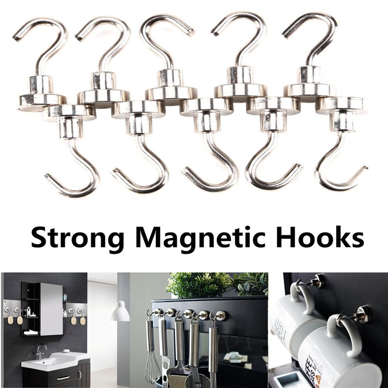 5pcs Magnetic Hakenhalter Heavy Duty Hanger Hanging Pothook - RPM-E20