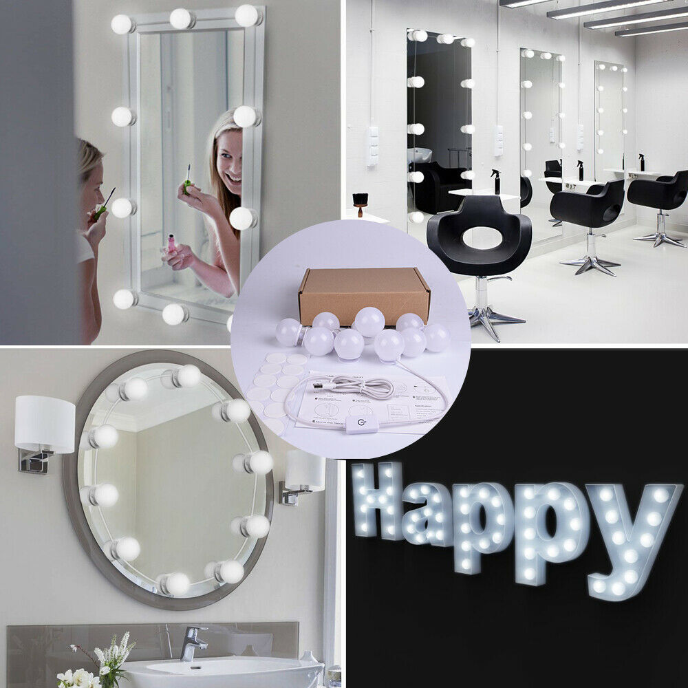 Miroir Hollywoodien à 10 Ans Kit D'ampoule Dimmable Vanité Vanité USB Makeup Mirror Light