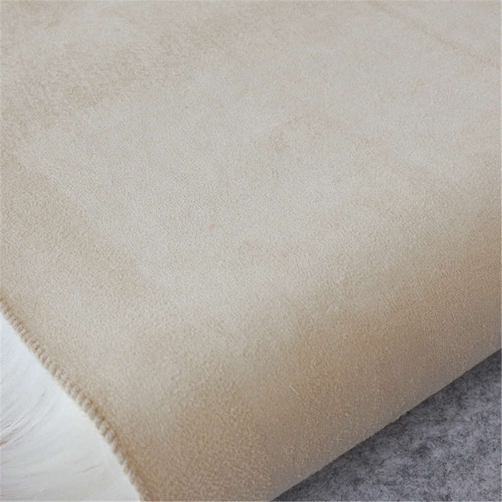 Tapis De Sol En Fourrure Moelleuse De Fourrure Moelleuse Antidérapante Double Coeur, Taille: 60 X 120cm - Blanc