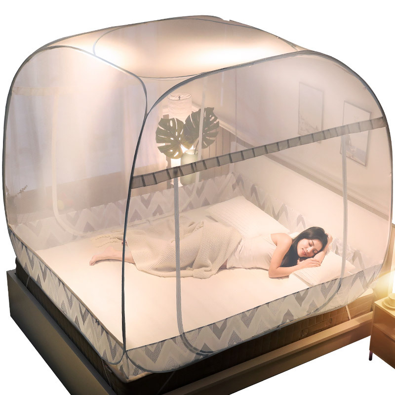 180 Cm * 200 Cm * 1700cm Free Free Square-Top Yurt Mosquito Net - Verde