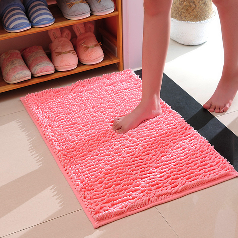 Floor Mat Anti-slip Soft Ground Mat Bath Mat Doormat for Bathroom Living Room Kitchen Bedroom Home, Size: 19.7'' x 13'' - Deep Pink