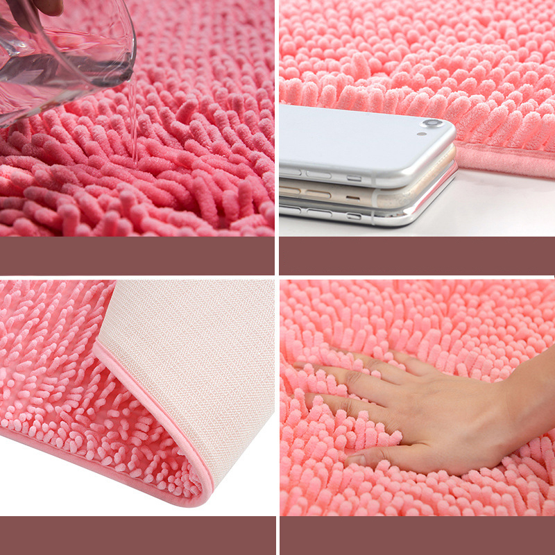 Floor Mat Anti-slip Soft Ground Mat Bath Mat Doormat for Bathroom Living Room Kitchen Bedroom Home, Size: 19.7'' x 13'' - Deep Pink