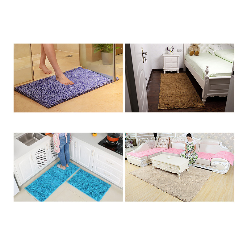 Floor Mat Anti-slip Soft Ground Mat Bath Mat Doormat for Bathroom Living Room Kitchen Bedroom Home, Size: 19.7'' x 13'' - Deep Pink