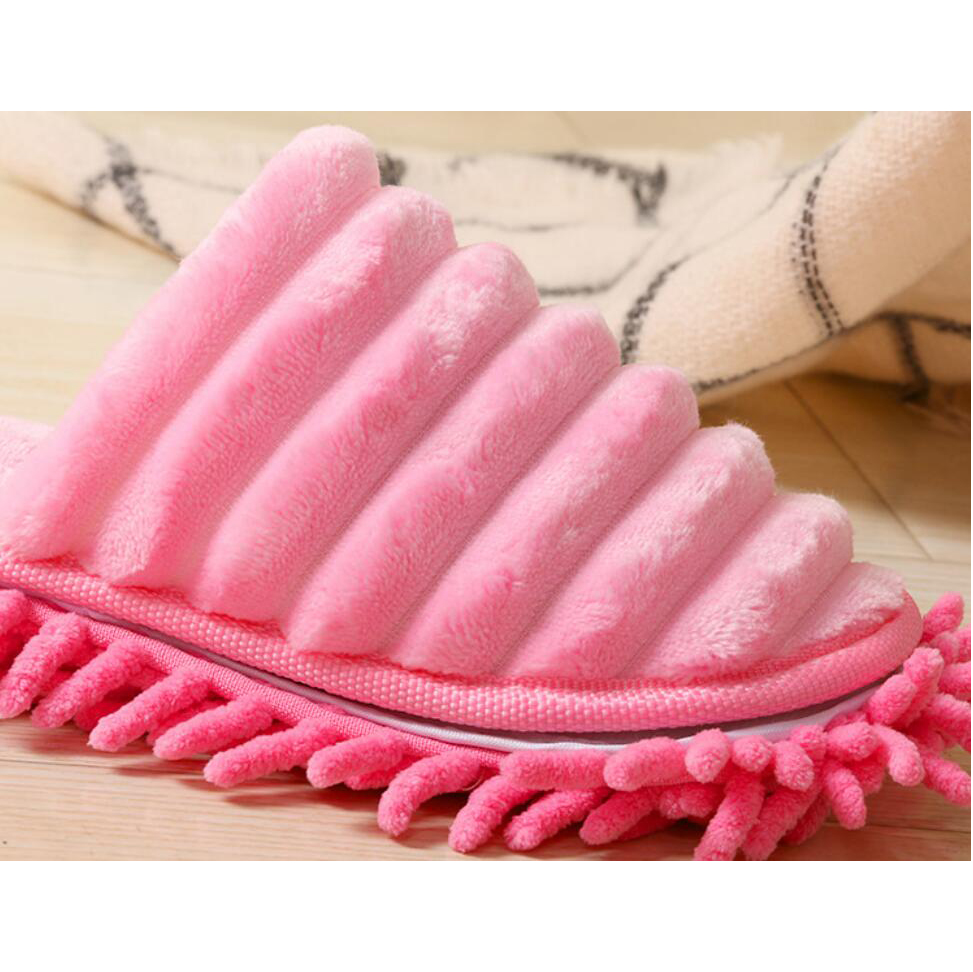 Microfibre Preguiçoso Limpeza De Limpeza Mop Chinelos Polonês Polonês - Cor De Rosa / Tamanho42-44.