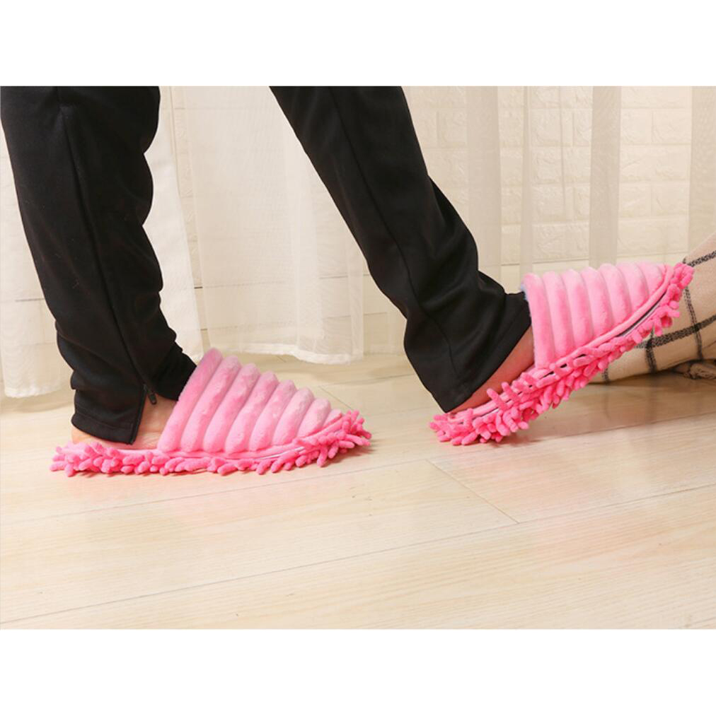 Microfibre Preguiçoso Limpeza De Limpeza Mop Chinelos Polonês Polonês - Cor De Rosa / Tamanho42-44.