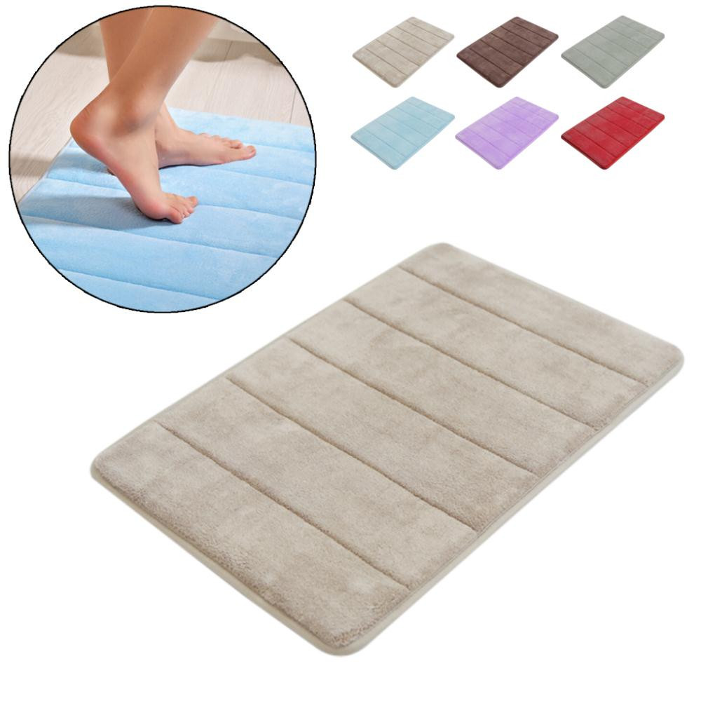 40 X 60cm Coral Velvet Memory Foam Mat Soft Mat Antiscivolo Pad Pavimenti Da Bagno Tappeto Tappeto - Rosa