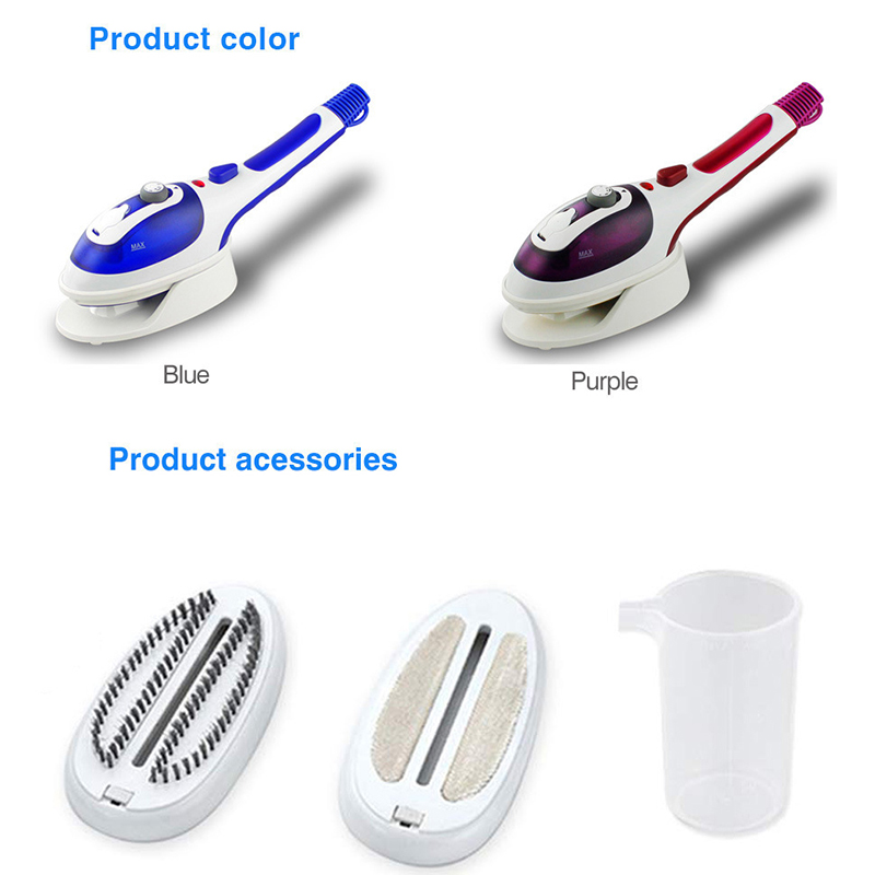 2 in 1 800W Portable Steamer Tissu Vêtements Garment Iron à Vapeur à la Main - Blue / us Plug