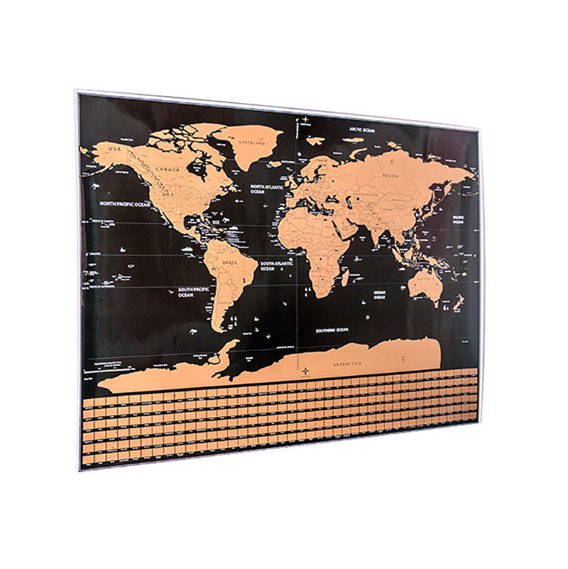 Personnalisé Carte Du Monde Poster Deluxe Travel Travel Tracker, Taille: 59.5 X 82.5cm