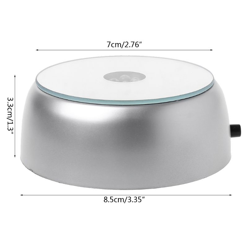 4 LEDs Luminöser Basis Lichtkristallglas Transparente Objekte Zeigen Laser Farbenfrohe Runde Standbasis - Weißes Licht