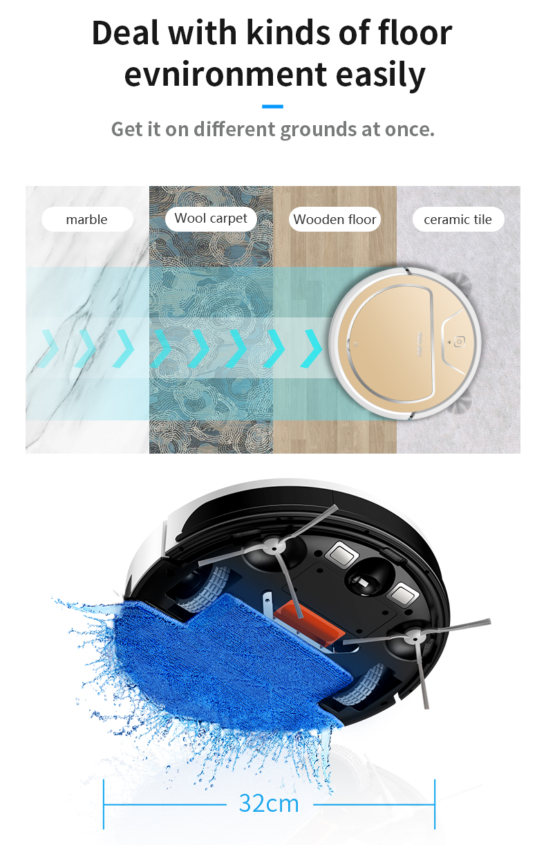 ILIFE V8S PRO MOLISU Intelligent Vancuum Cleaner for Home, Office , AC 100~240V - US Plug / Gold-7