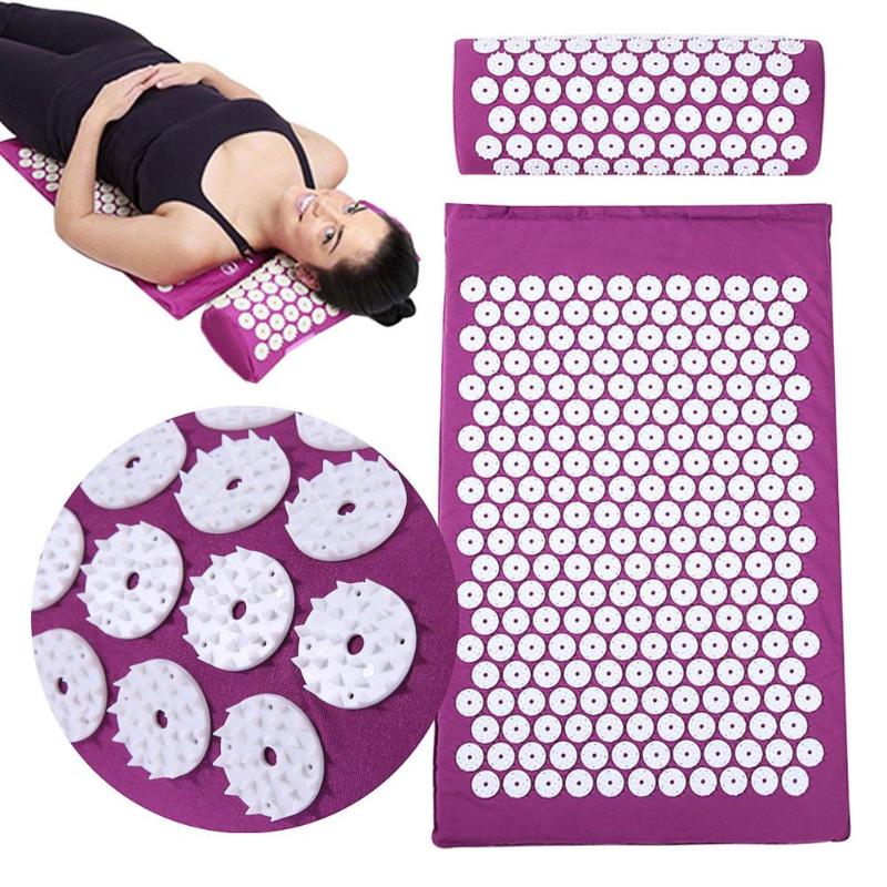 Colchón de Yoga de Yoga no Deslizante Colchón Colchón Relajación Estelar de Alivio Con Almohada Para Alivio Del Dolor de Cuello Trasero - Gris