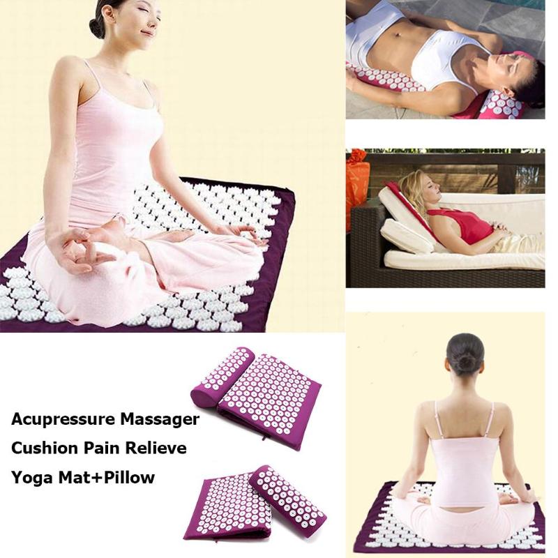 Colchón de Yoga de Yoga no Deslizante Colchón Colchón Relajación Estelar de Alivio Con Almohada Para Alivio Del Dolor de Cuello Trasero - Gris