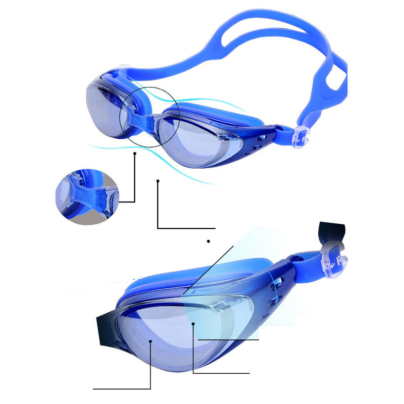 Schwimmbrille Anti Nebel UV Schutz Schwimmbrillen Sportgläser Erwachsener Sommer - Schwarz