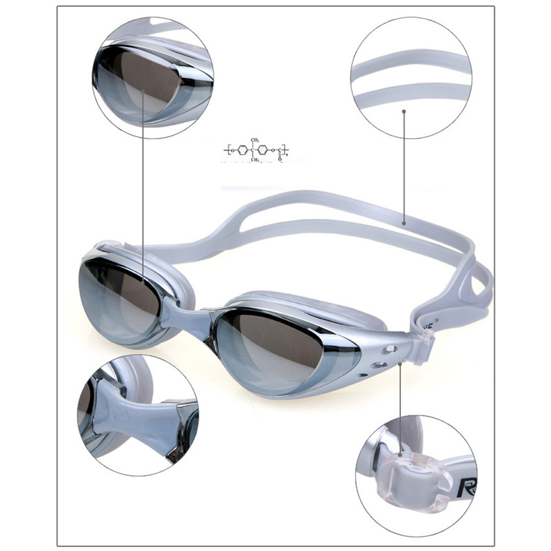 Gogles de Natation Anti-brouillard UV Protection Swim Goggle Sport Lunes Adulte Summer - le Noir