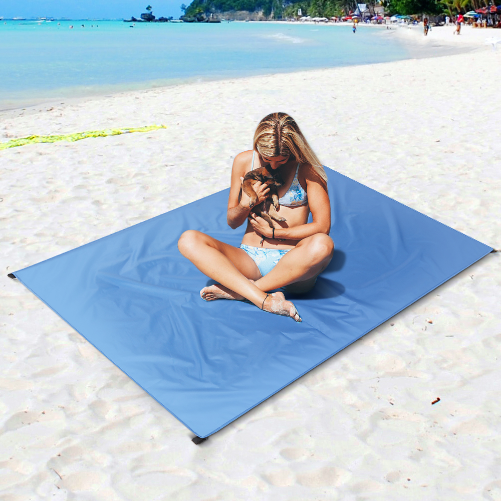 Manta de Picnic de Bolsillo al Aire Libre Mat de Playa Impermeable Para Campamento Arena de Viaje de Viaje Gratis 200x145cm - Verde