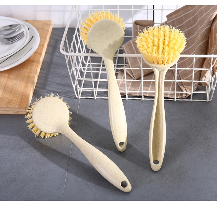 Blé Paille de Blé à Plat de Brosse Nettoyage Outil de Nettoyage de Casserole Style de Suspension