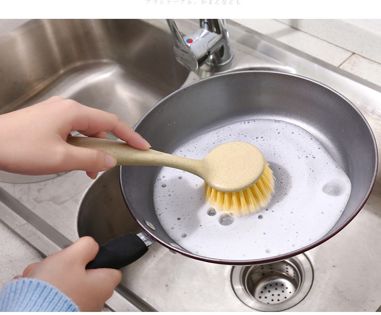 Blé Paille de Blé à Plat de Brosse Nettoyage Outil de Nettoyage de Casserole Style de Suspension