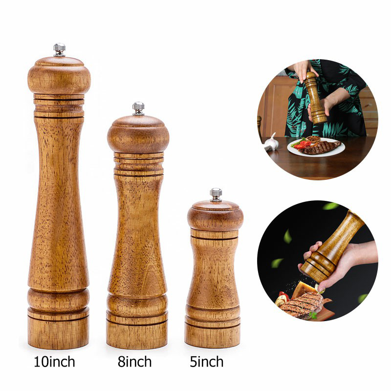 Moulin À Poivre En Bois Moulillard Manuel Meules De Poivre Sel Shakers Kit D'outils De Cuisine Multifonctionnelle Avec Rotor Réglable - 10 Pouces