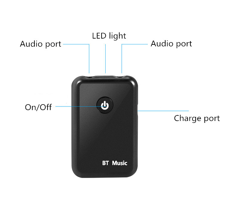 YPF-03 2 En 1 Bluetooth 4.2 Receptor Del Transmisor Adaptador De Audio Inalámbrico Adaptador De Audio De 3.5 Mm Para TV / Estéreo En Casa / Teléfono