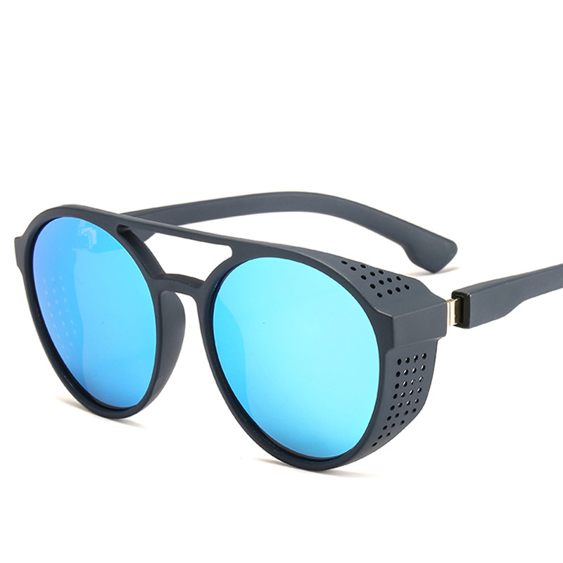 Óculos de Sol Elegantes de Lentes Redondas - Azul