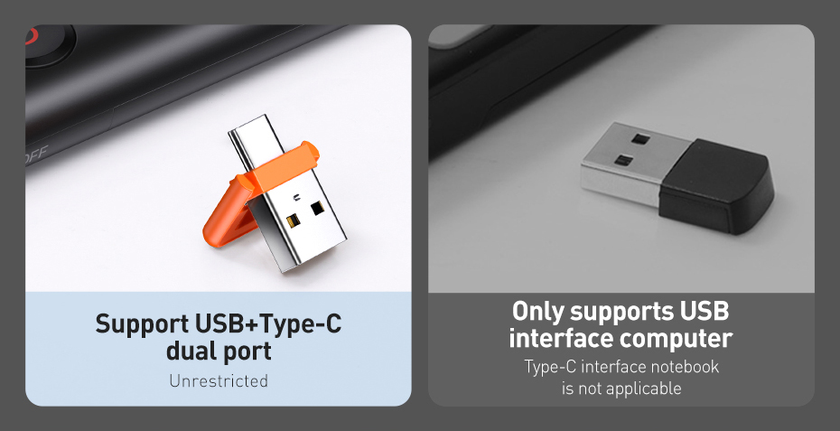 BASEUS D'orange Dot Présentateur Sans Fil Stylo Flip PPT (version Jeunesse) Avec Batterie AAA - Blanc-6