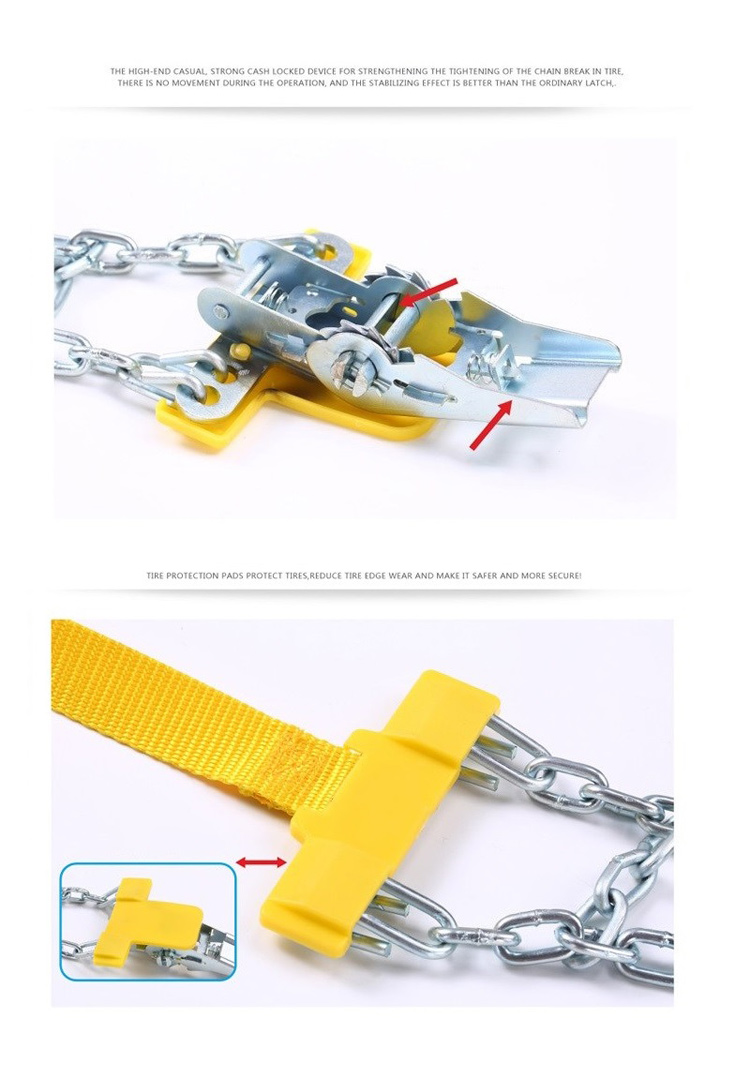 Anti-slip Car Snow Tire Chain Thickened Beef Tendon Auto Wheel Steel Chain - Size: M (Tire Width: 205-225mm)-4