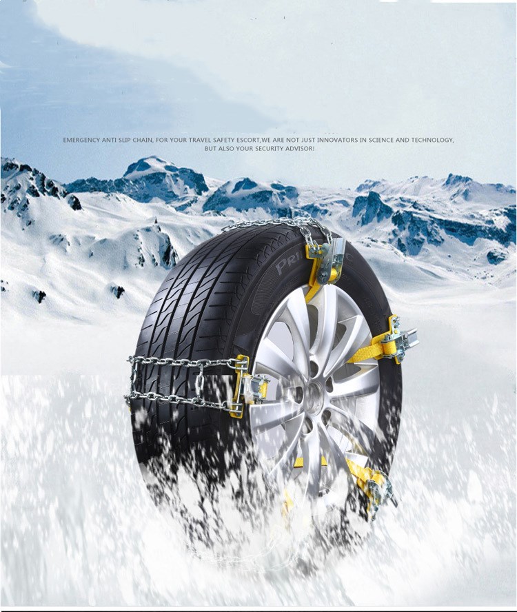 Anti-slip Car Snow Tire Chain Thickened Beef Tendon Auto Wheel Steel Chain - Size: M (Tire Width: 205-225mm)-8