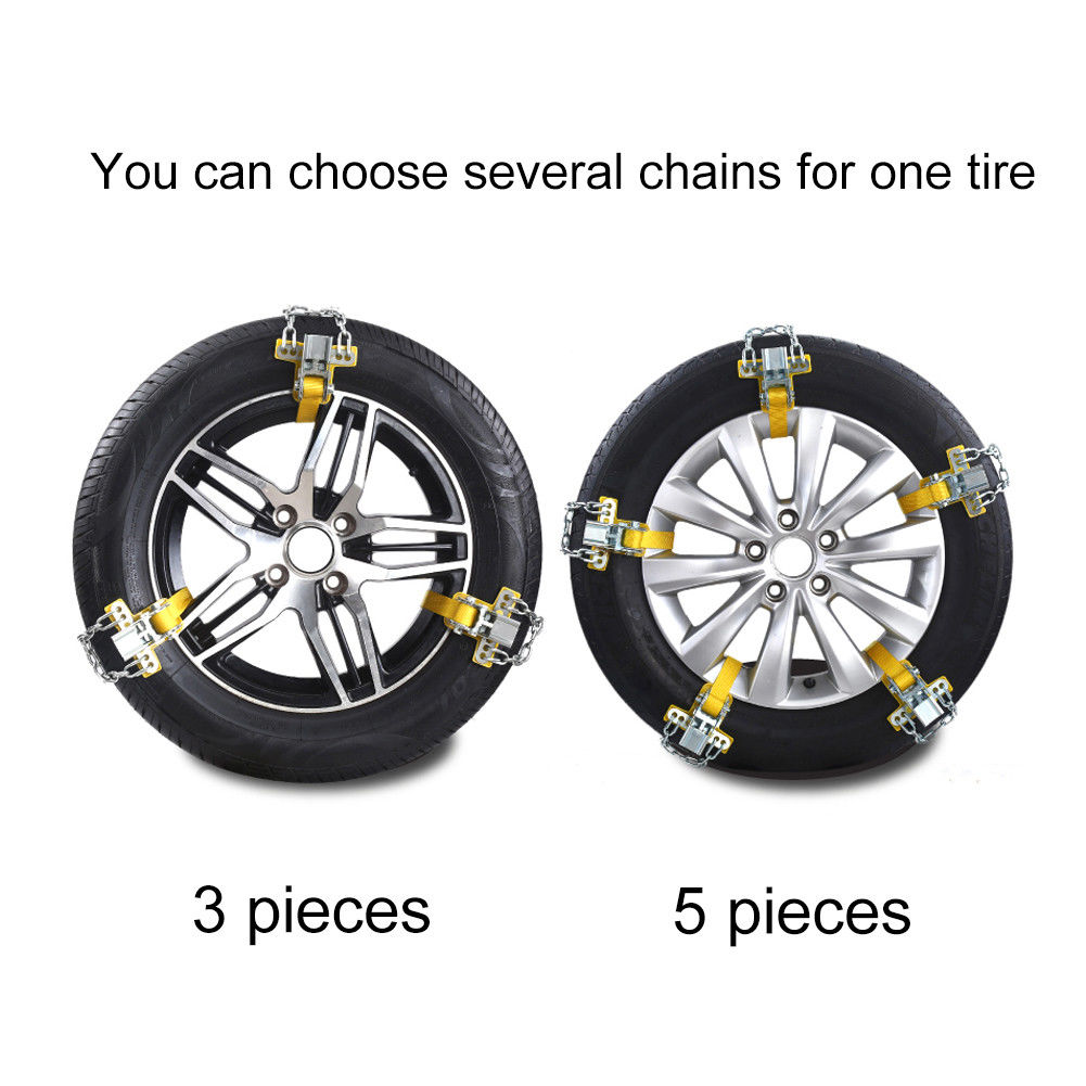 Anti-slip Car Snow Tire Chain Thickened Beef Tendon Auto Wheel Steel Chain - Size: M (Tire Width: 205-225mm)-1