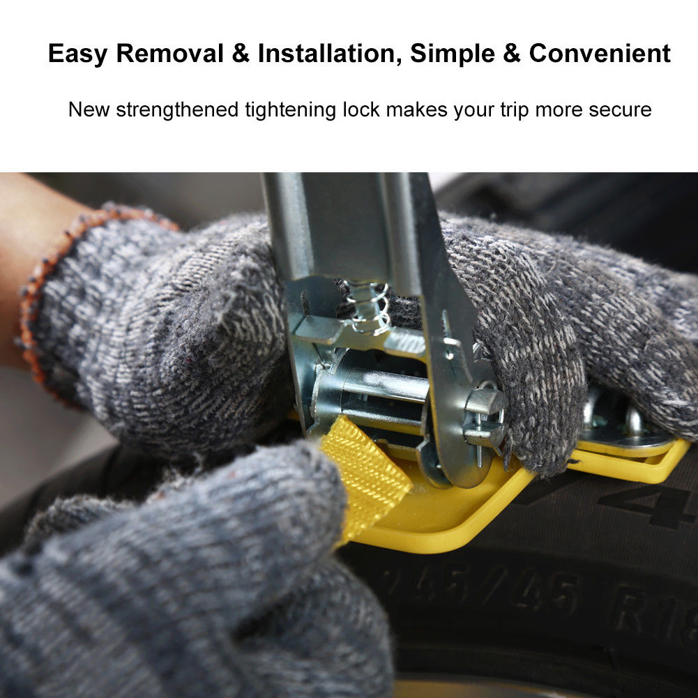 Anti-slip Car Snow Tire Chain Thickened Beef Tendon Auto Wheel Steel Chain - Size: M (Tire Width: 205-225mm)-2