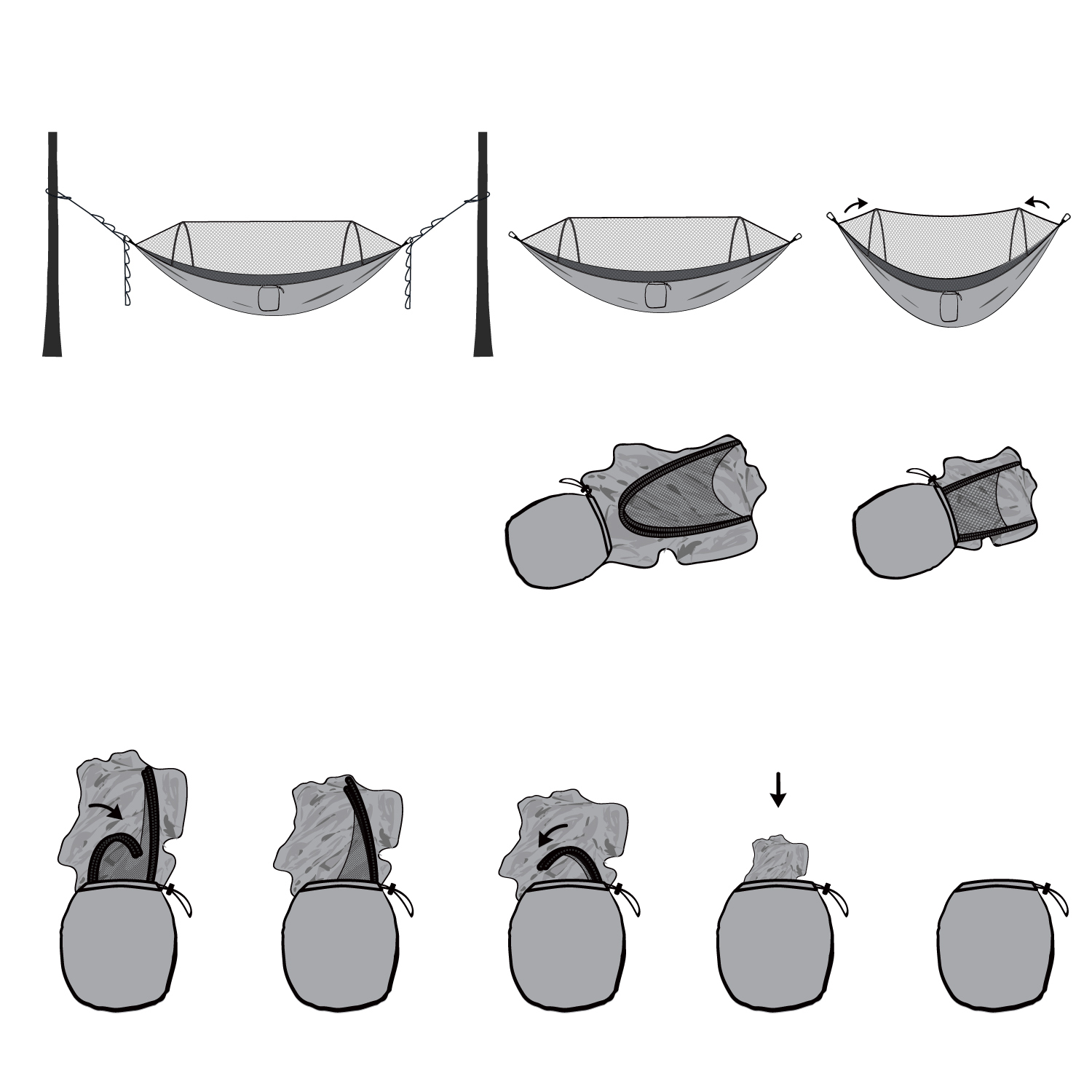 Muswanna Hängematte Moskitonetz Camping Hängendes Bett Zelt, Größe: 270x140cm - Armeegrün