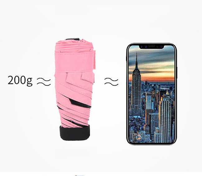 Mini Paraguas Impermeable Portátil Súper Ligero Con Protección UV - Rosa