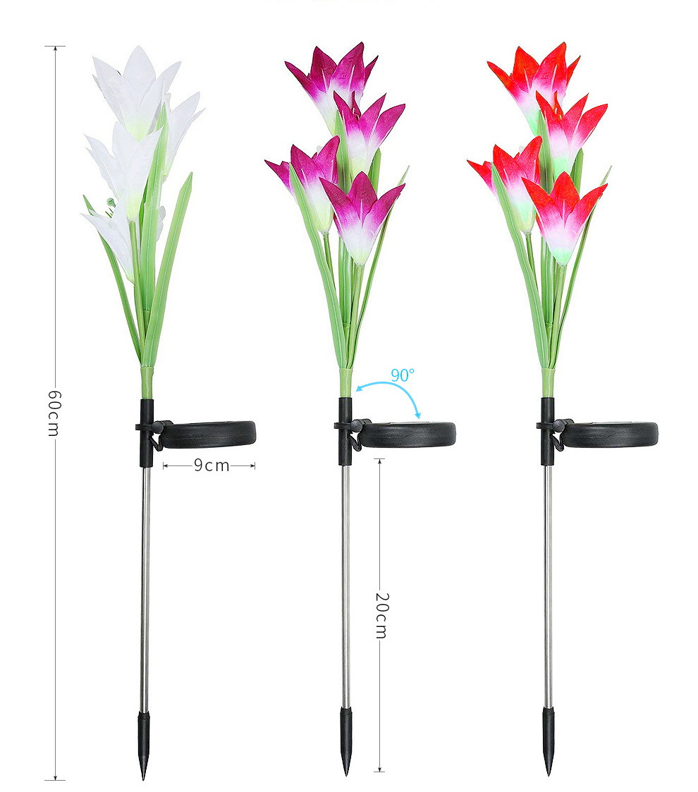 3pcs / Set Solar Power Butterfly Blume Light Garten Lily Landscape Yard Weiße LED Lampe Dekor - Schmetterling